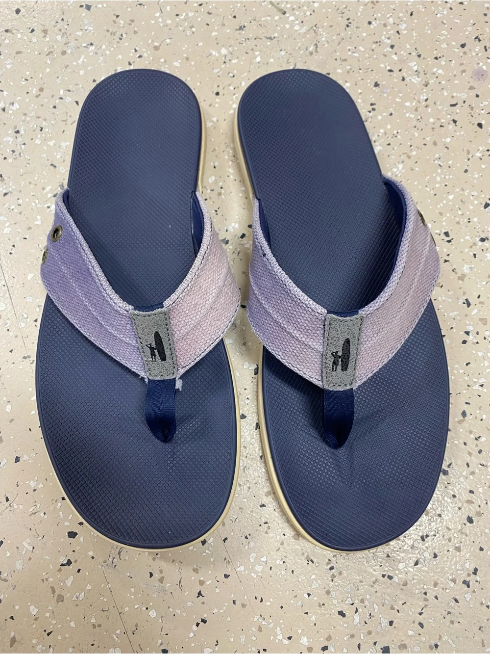 johnnie-O Men’s 11 Navy and Dusk Light Purple Flip-Flops